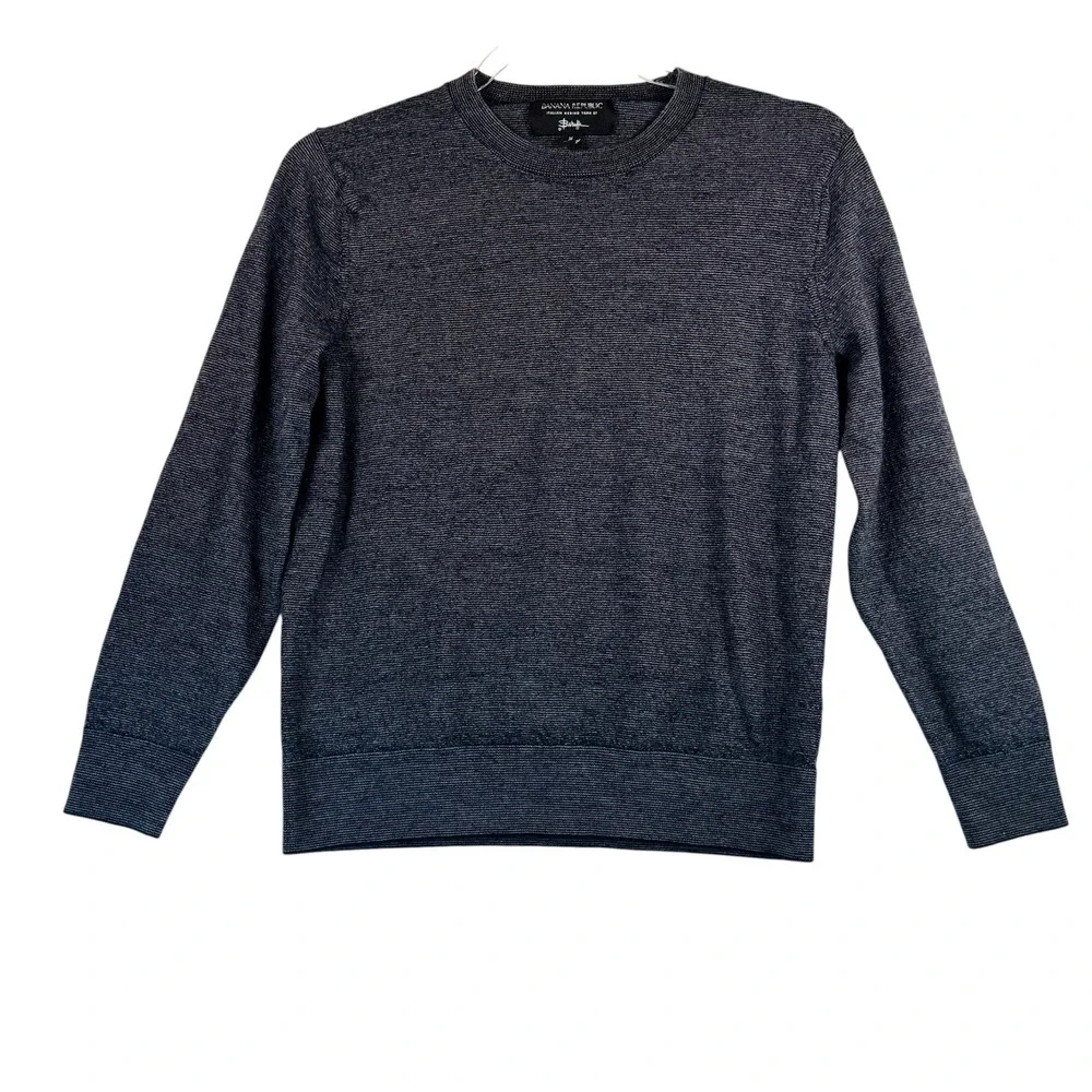 Banana Republic Italian‎ Merino Wool Sweater Navy Heather Medium